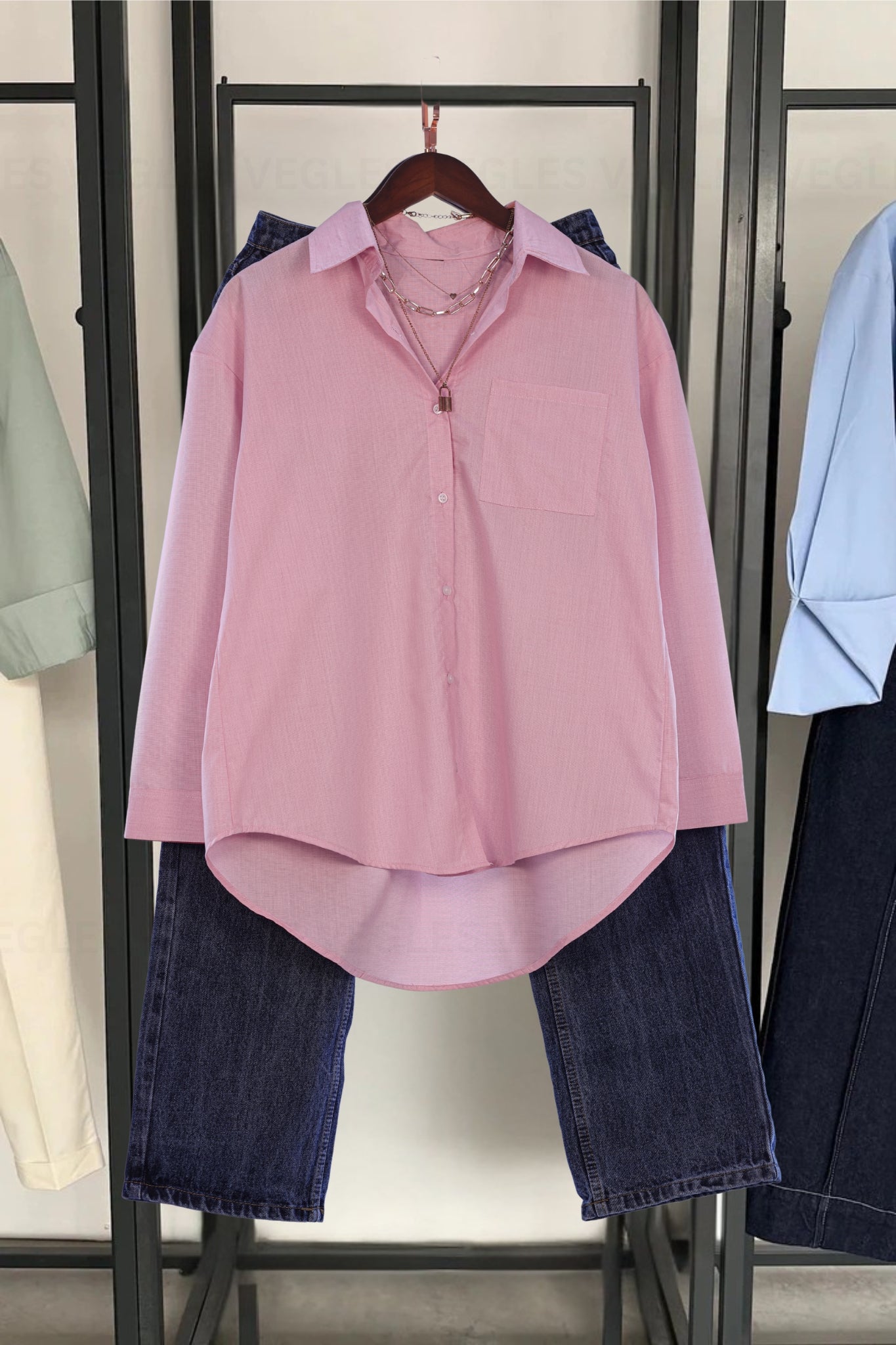 Vegles Women's Over-Size Shirt in Viscose Cotton