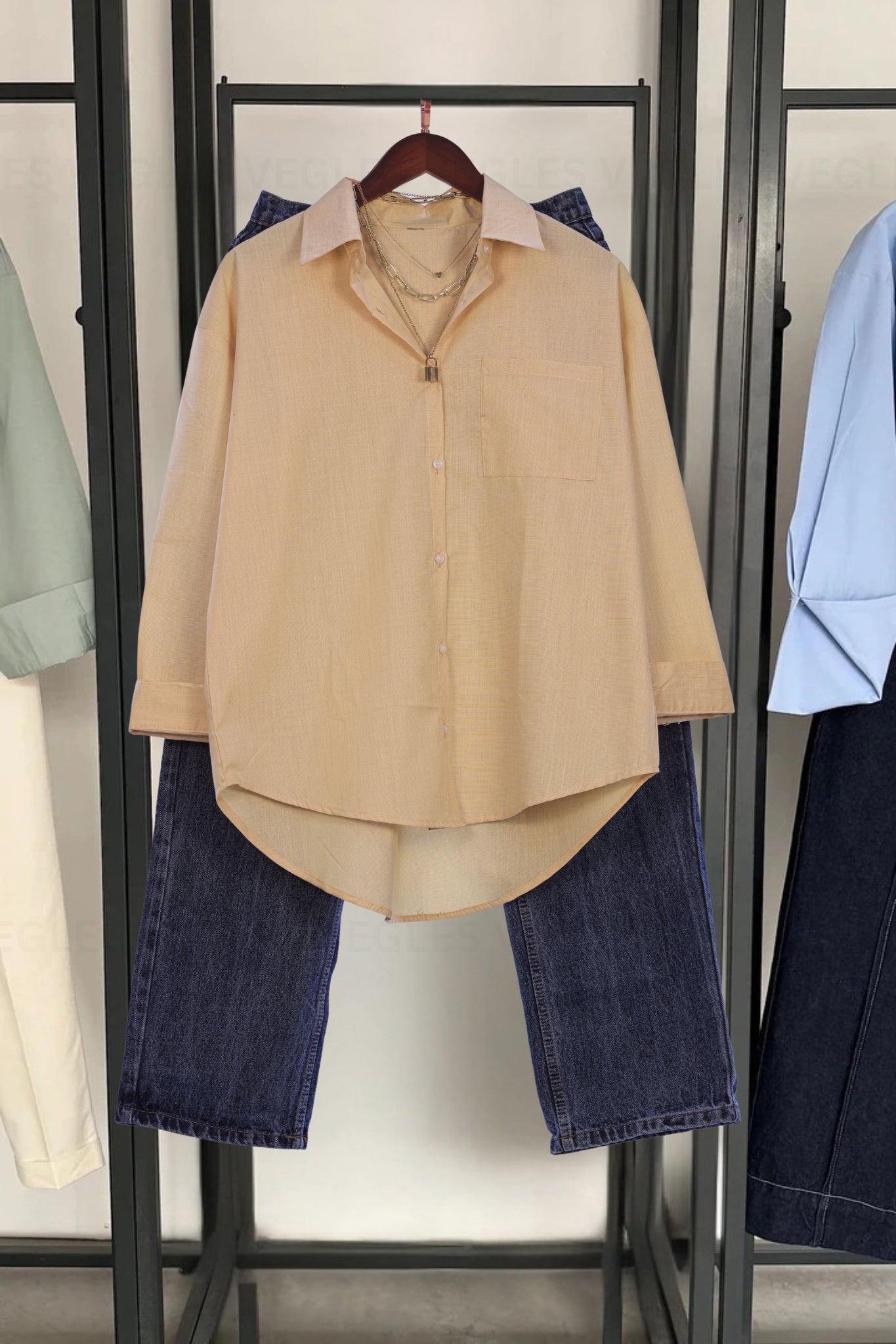 Vegles Women's Over-Size Shirt in Viscose Cotton