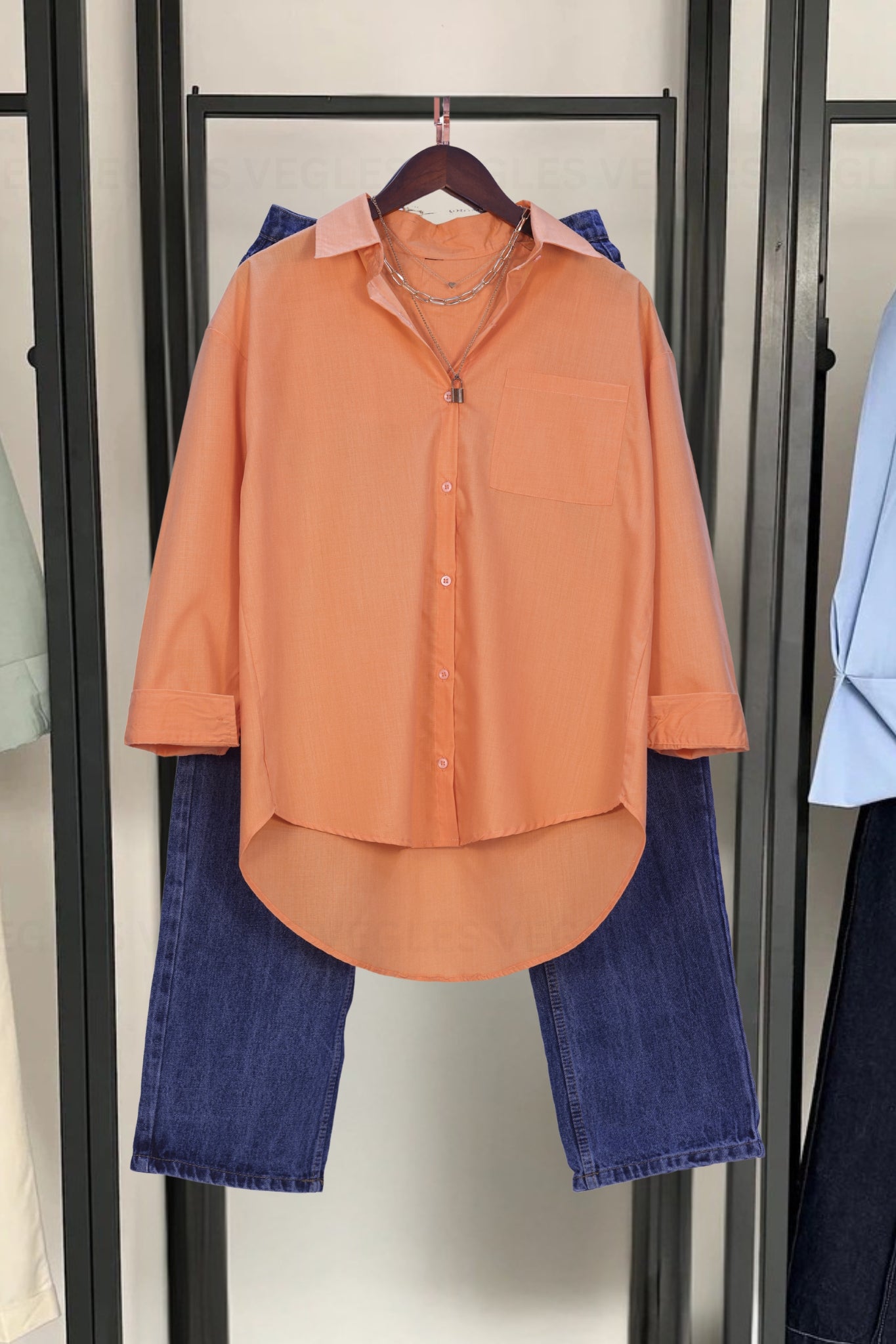 Vegles Women's Over-Size Shirt in Viscose Cotton