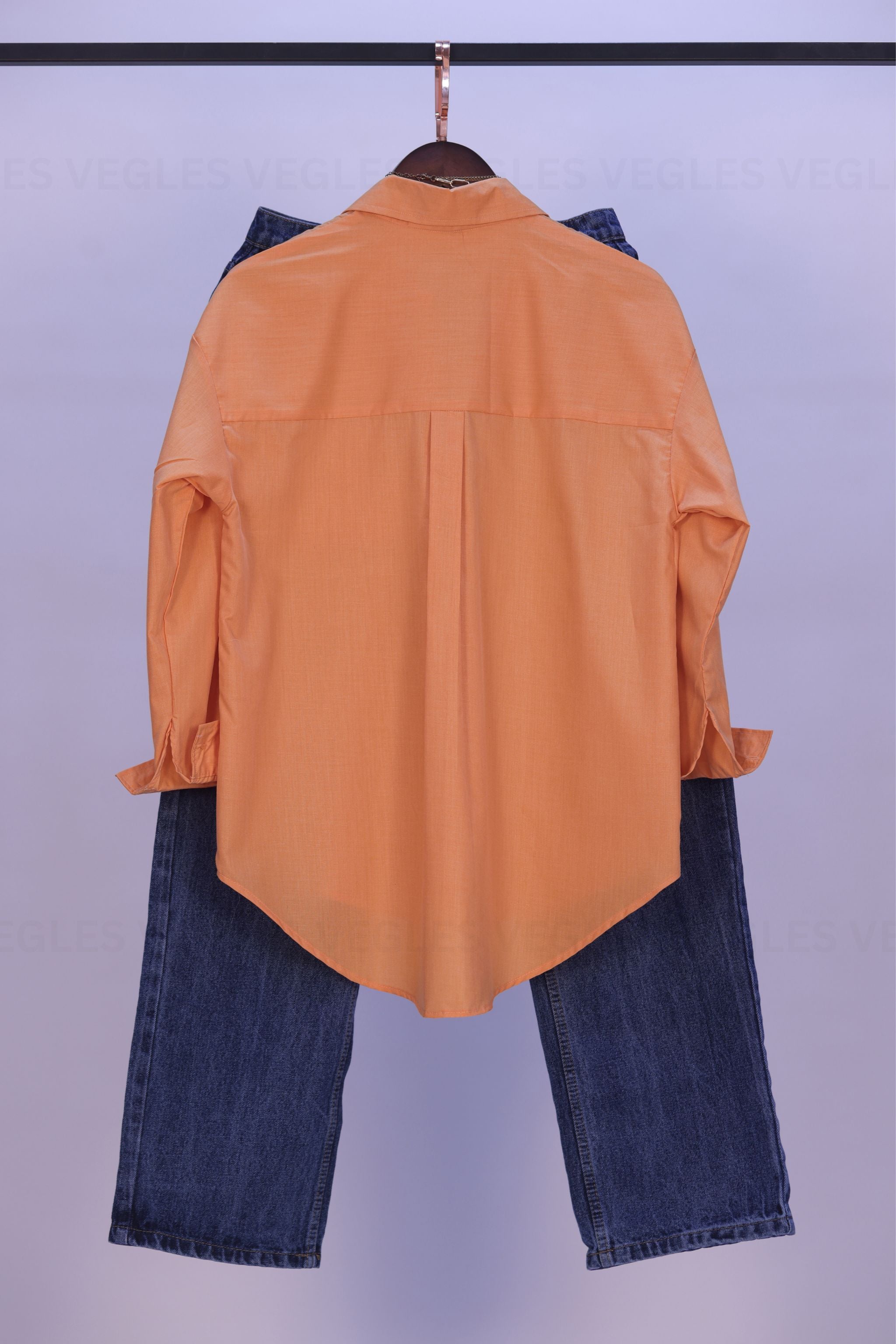 Women's Over-Size Shirt in Viscose Cotton –Orange