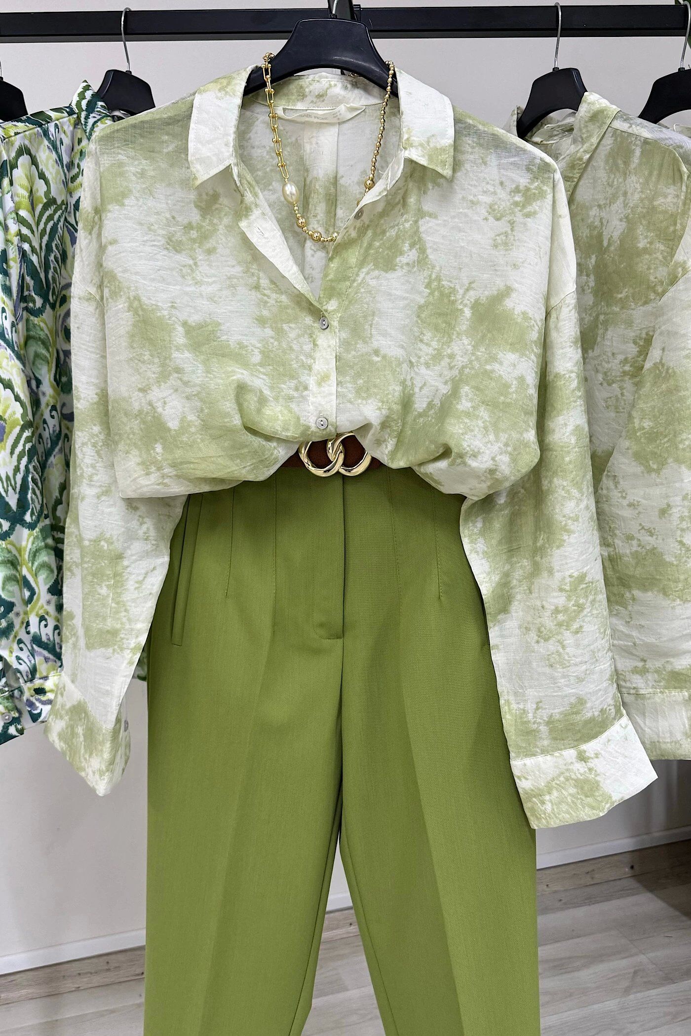 Vegles Green Tie-Dye Over-Size Shirt