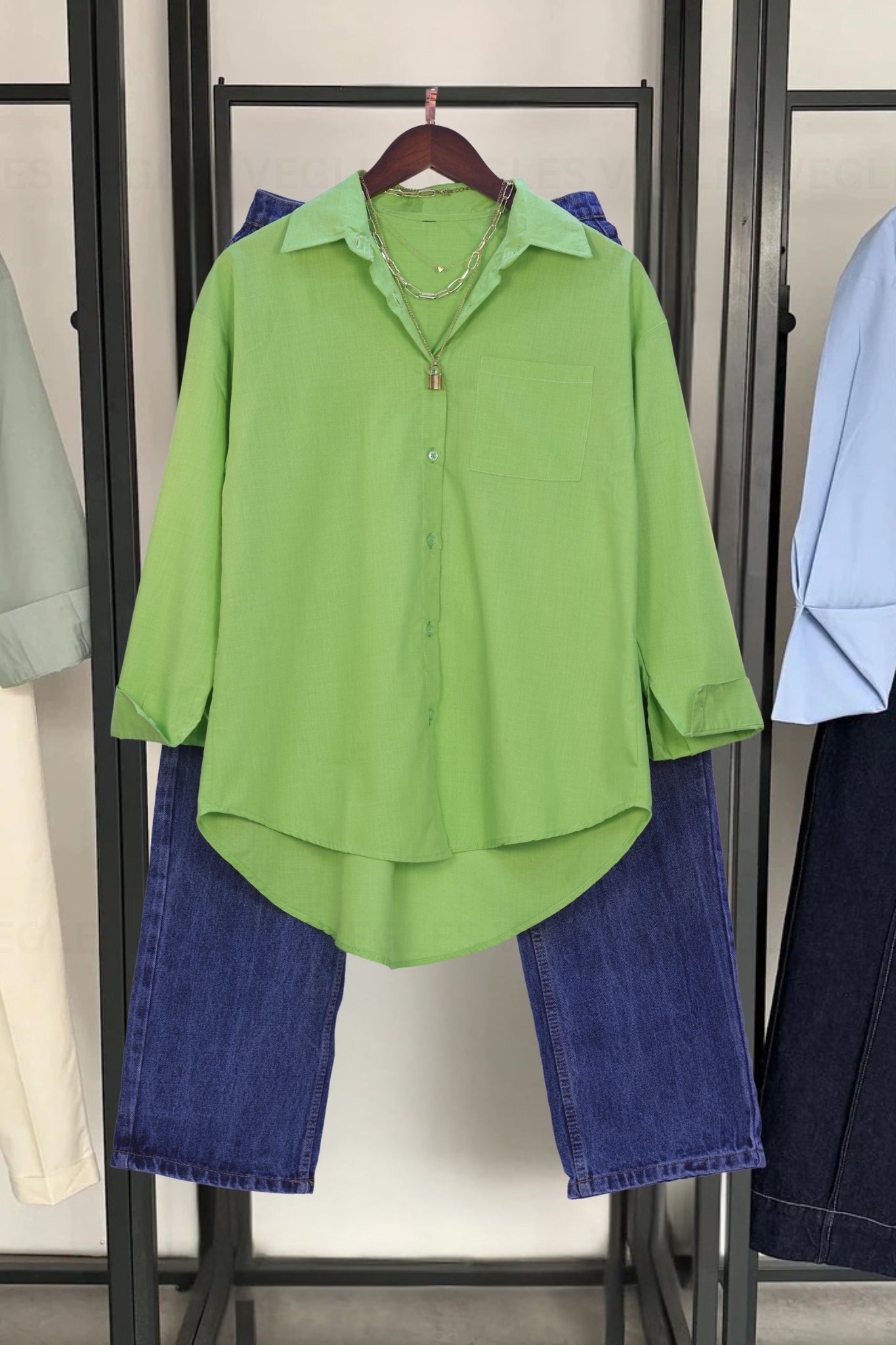 Vegles Women's Over-Size Shirt in Viscose Cotton