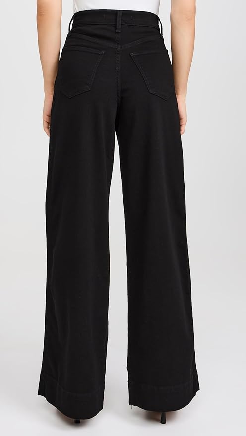 Vegles Women's High-Waist Wide-Leg Black Pleated Pants