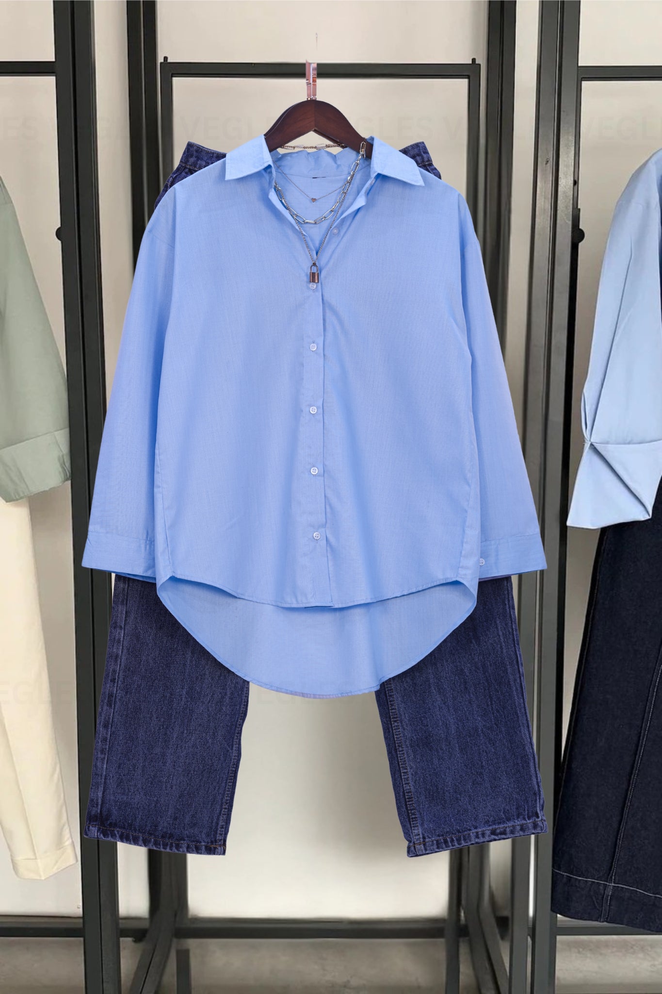 Vegles Women's Over-Size Shirt in Viscose Cotton