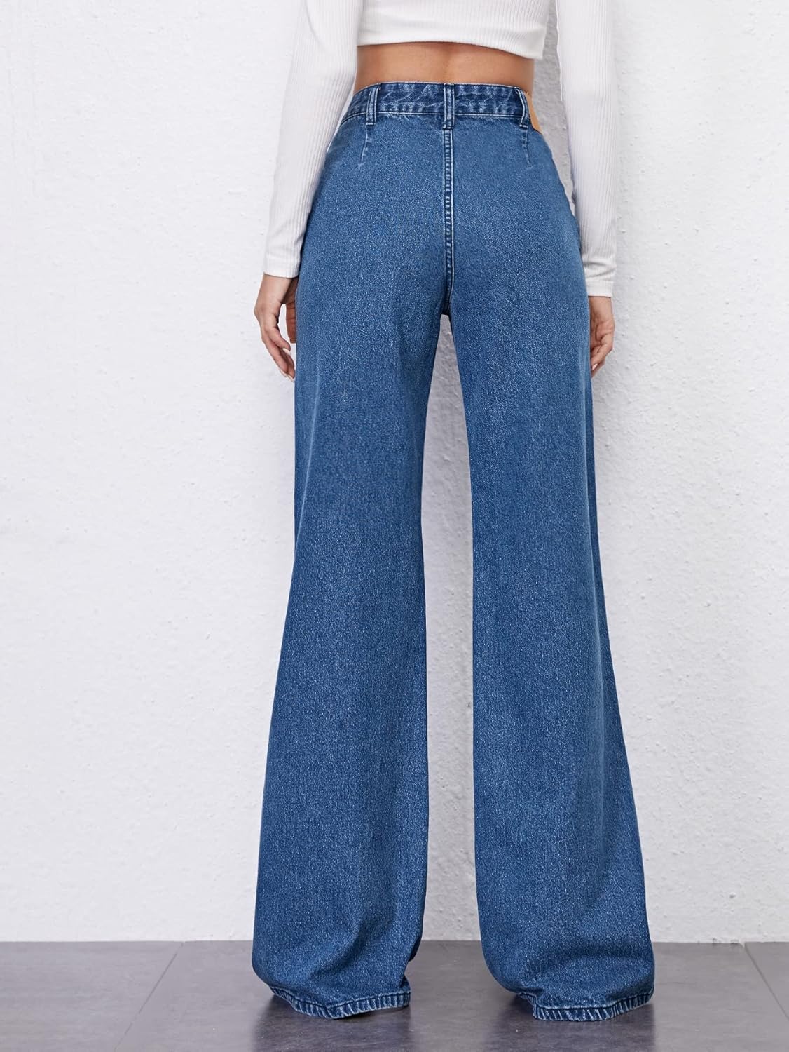 Vegles High-Waisted Wide-Leg Denim Jeans