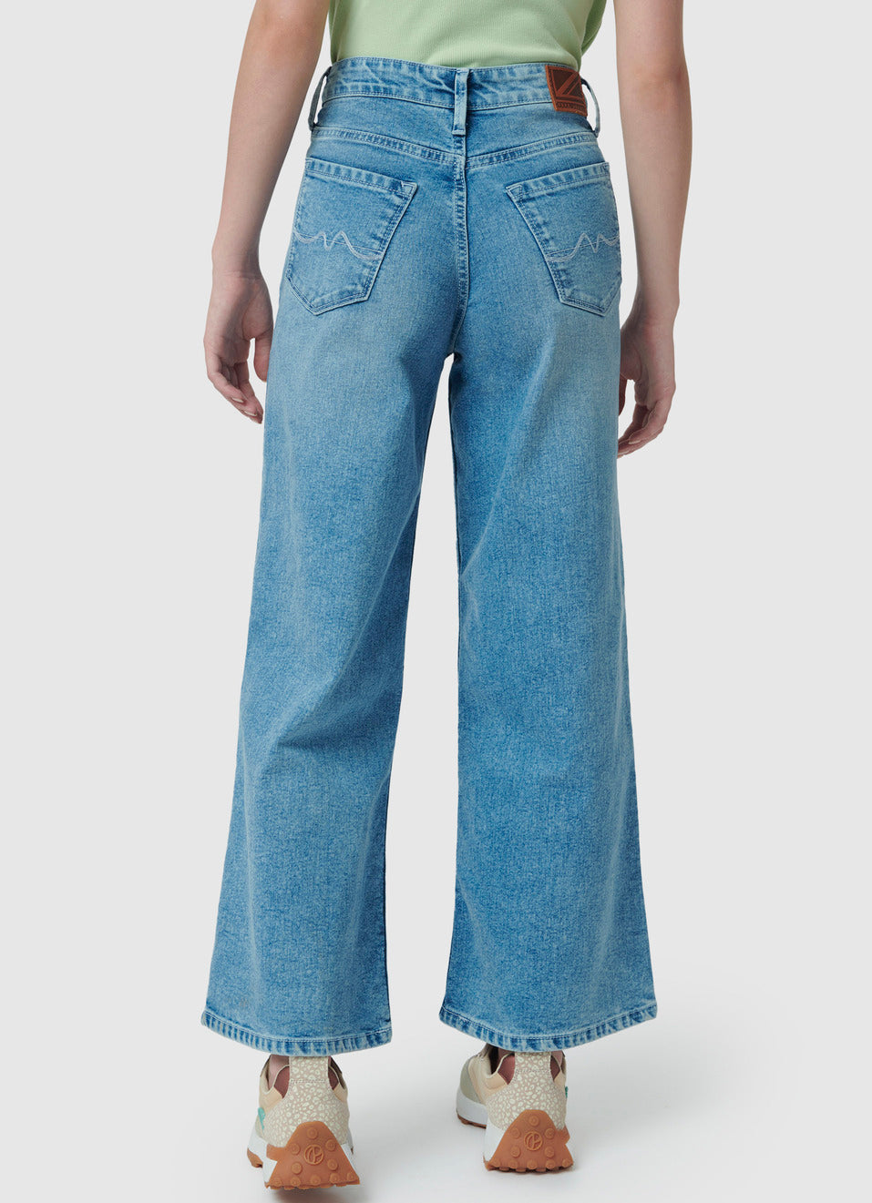 Vegles Women's High-Waist Wide-Leg Jeans - Light Blue