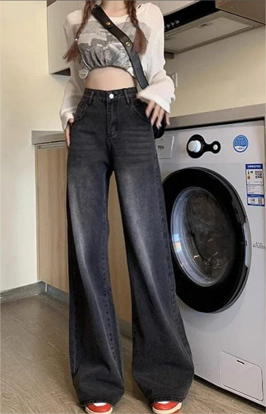 Vegles High-Waist Wide Leg Jeans – Dusty Black