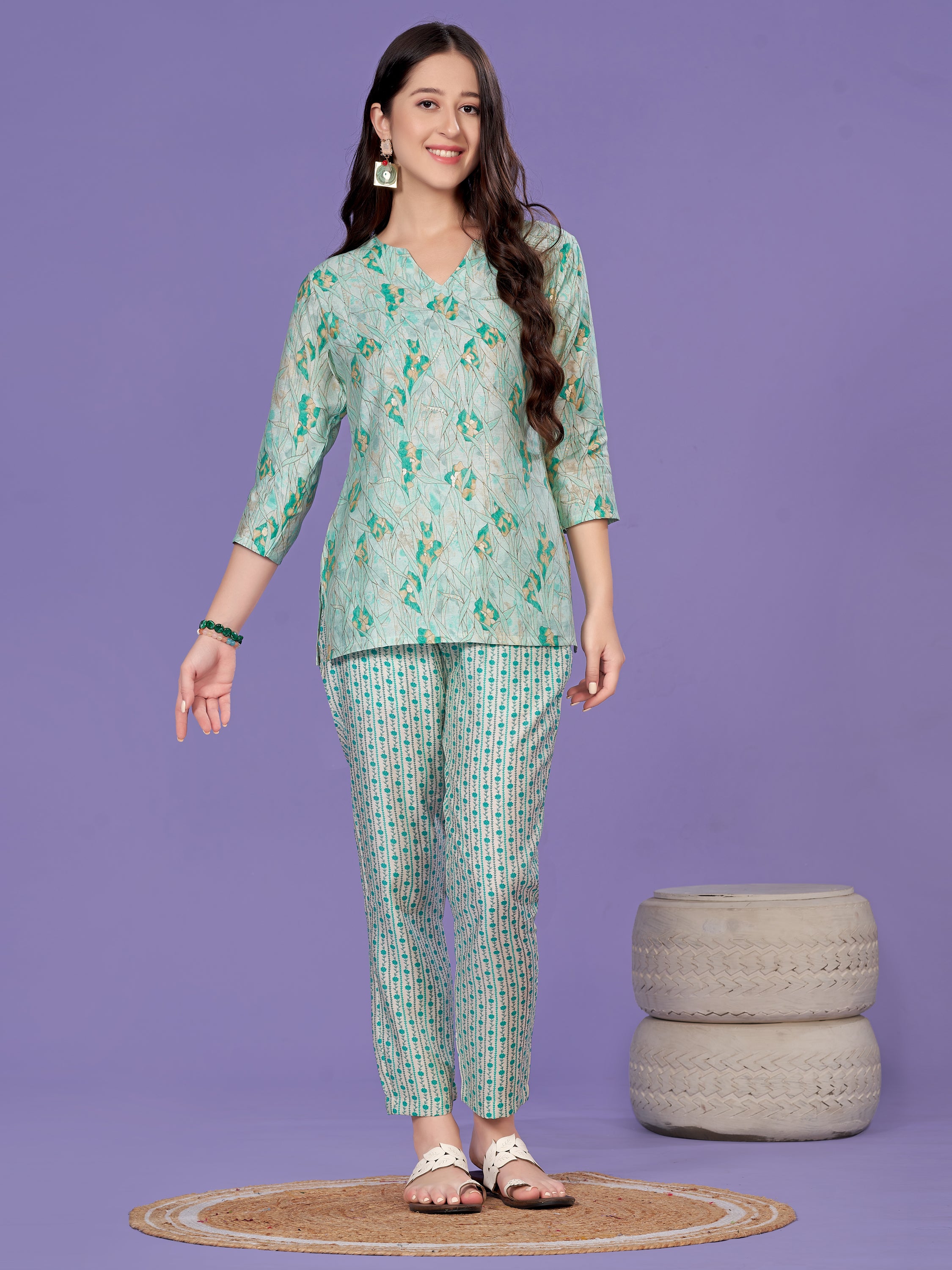 Mint Green Top-Bottom Set