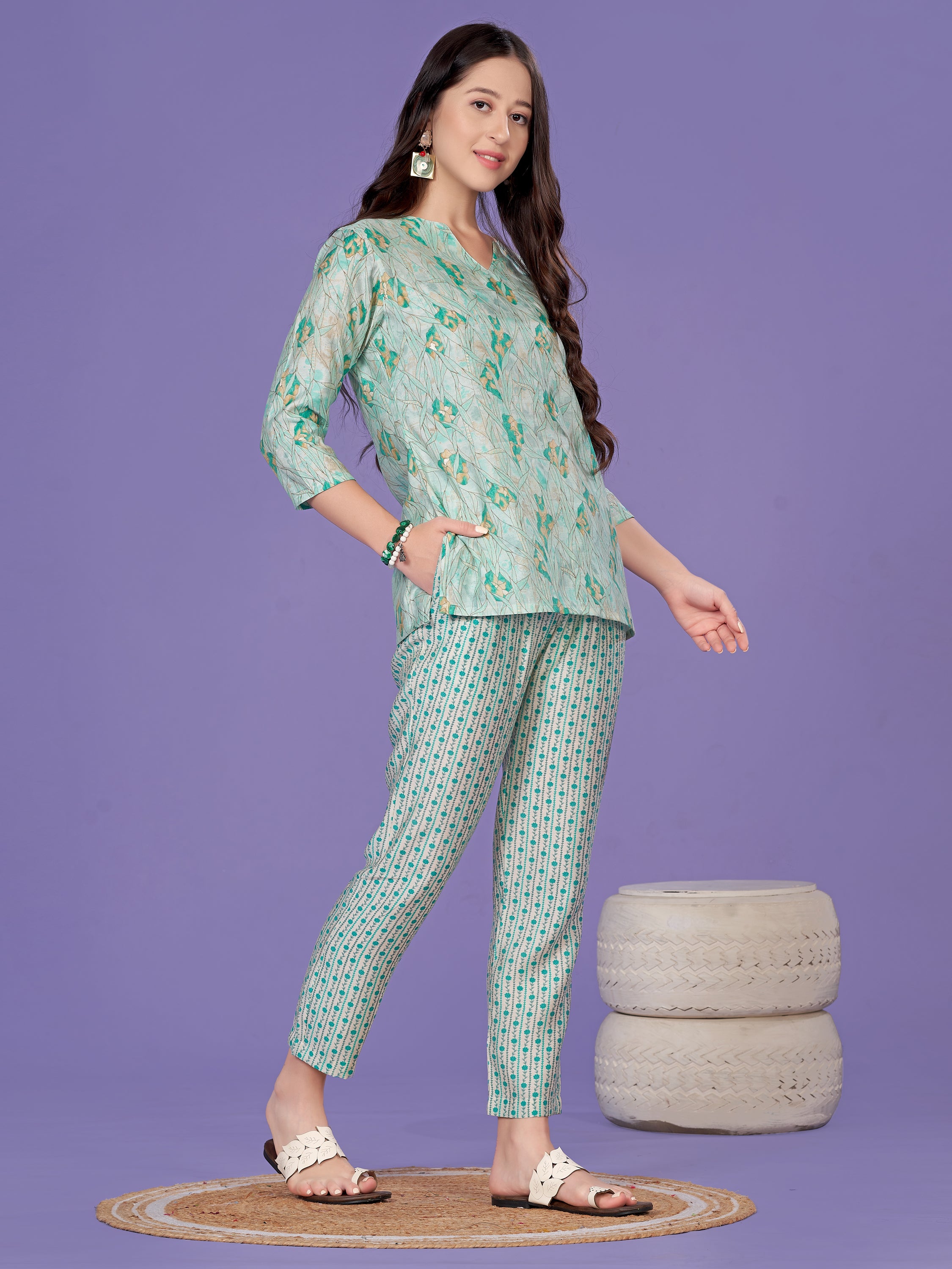 Mint Green Top-Bottom Set