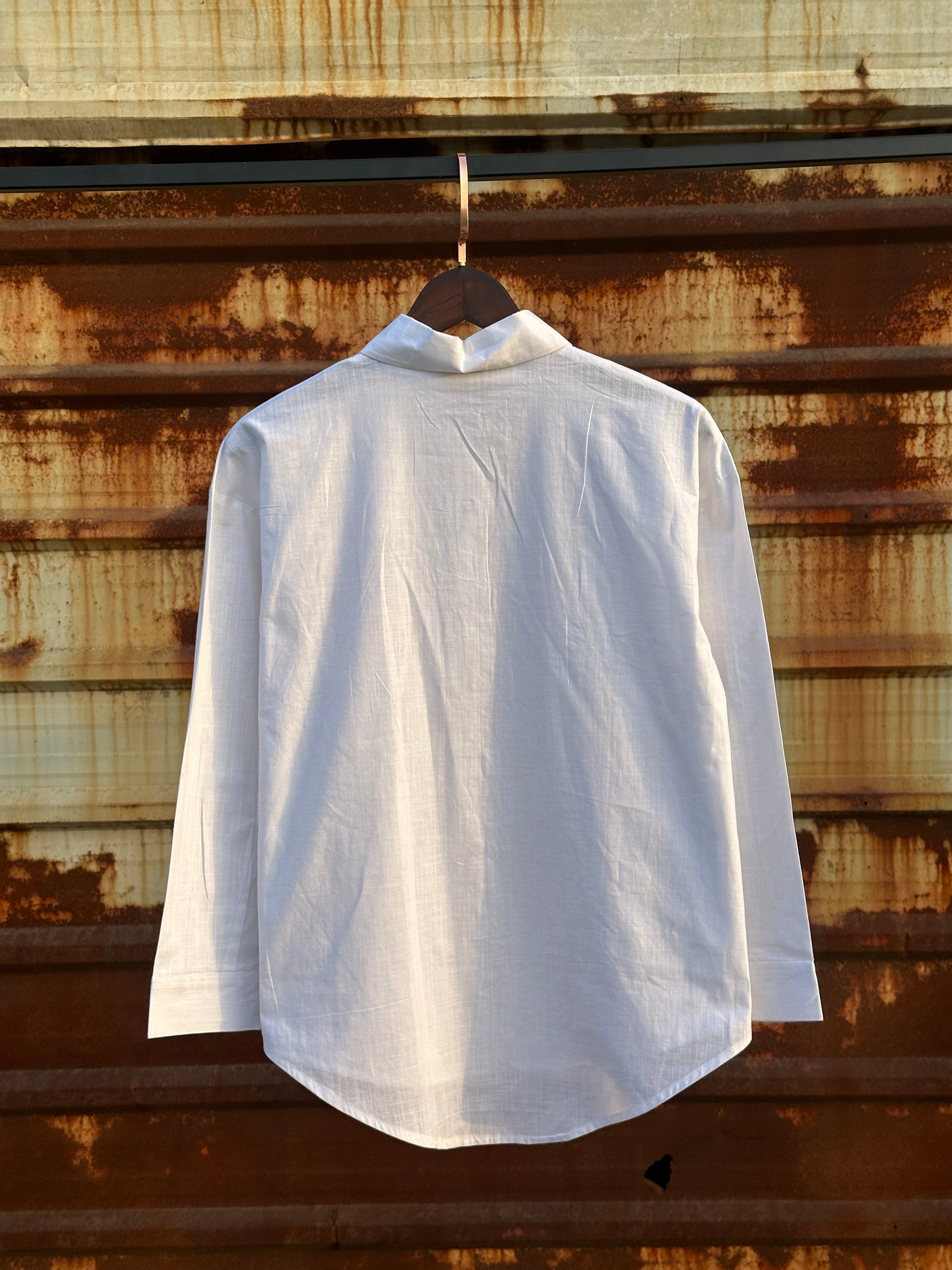 Vegles-Kawaii Cat Heart Button Shirt – White Edition