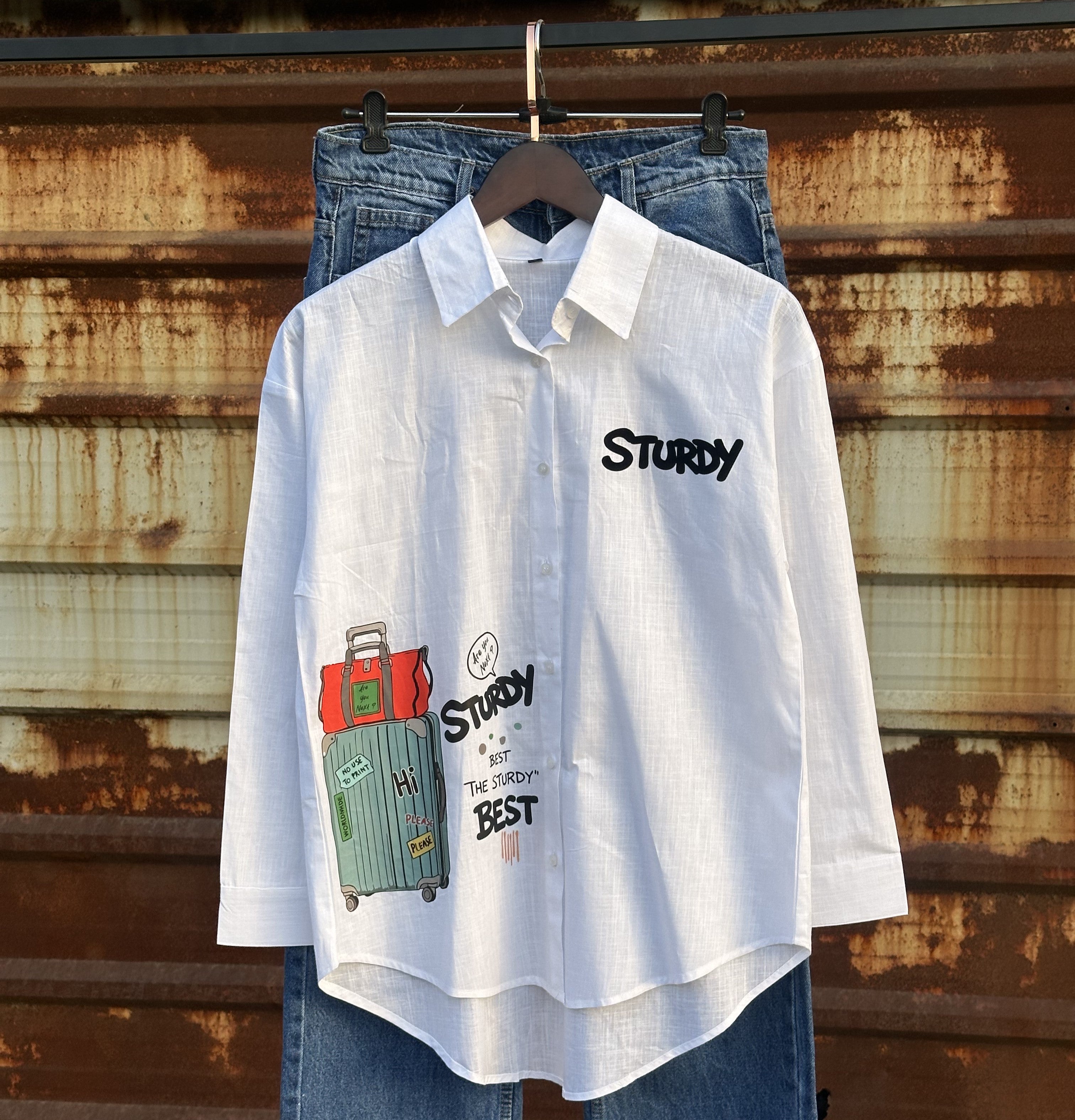 Vegles-Sturdy Travel Vibes Graphic Shirt – White Edition