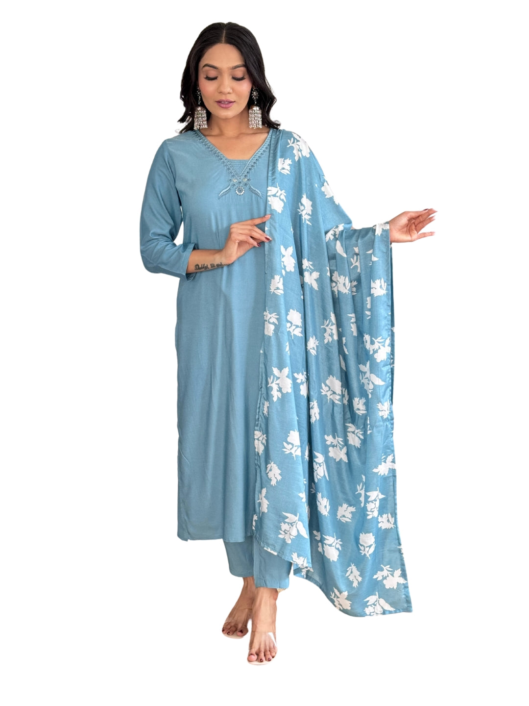 Vegles Embroidered Lightweight Ethnic Wear Kurti set