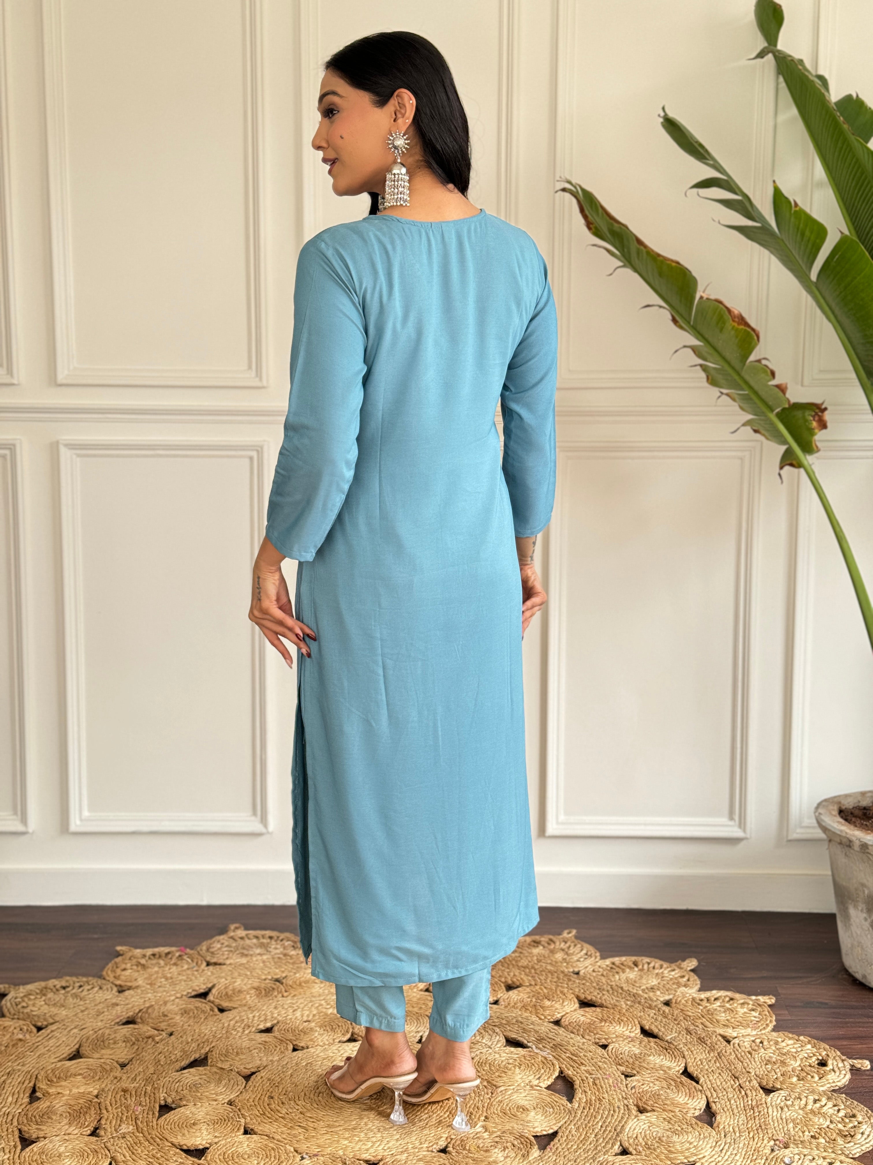Vegles Embroidered Lightweight Ethnic Wear Kurti set