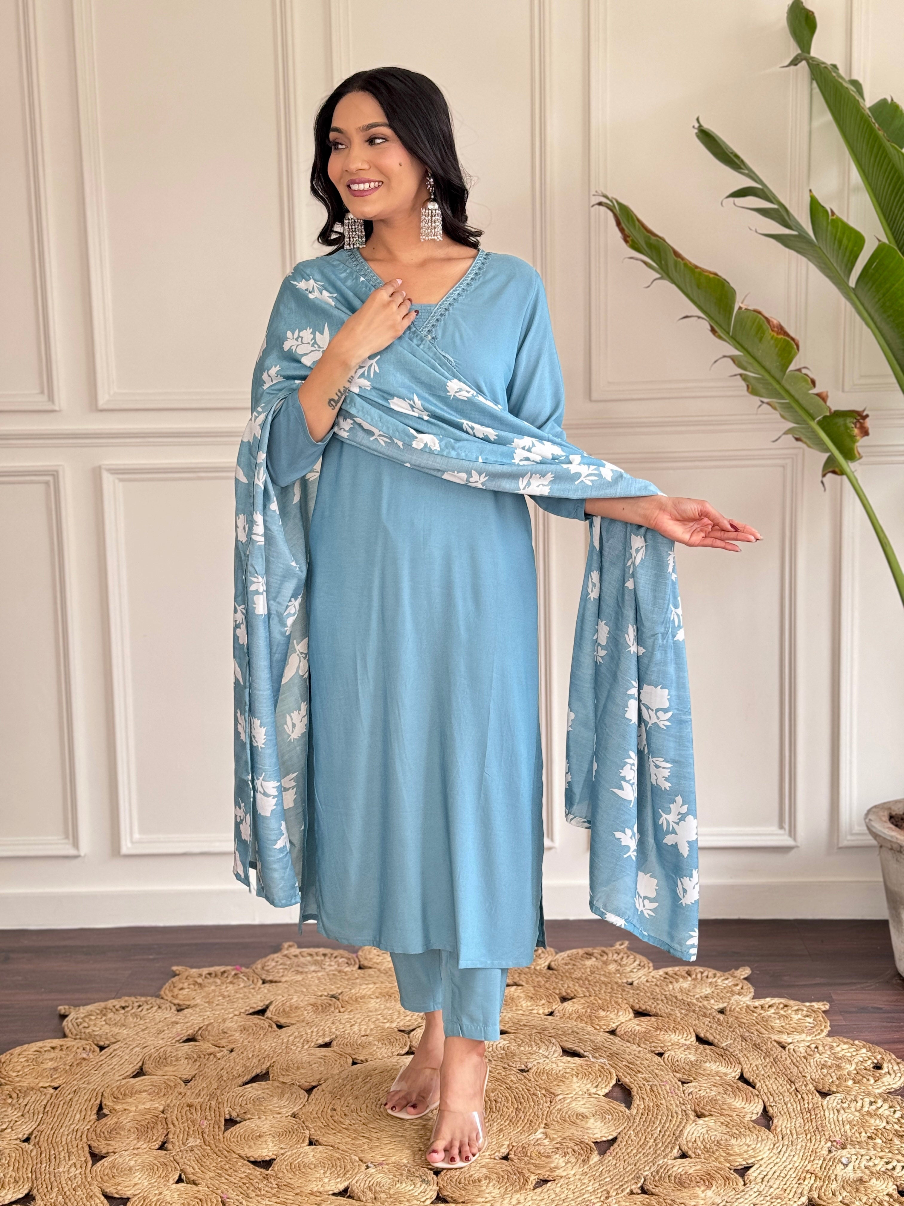 Vegles Embroidered Lightweight Ethnic Wear Kurti set