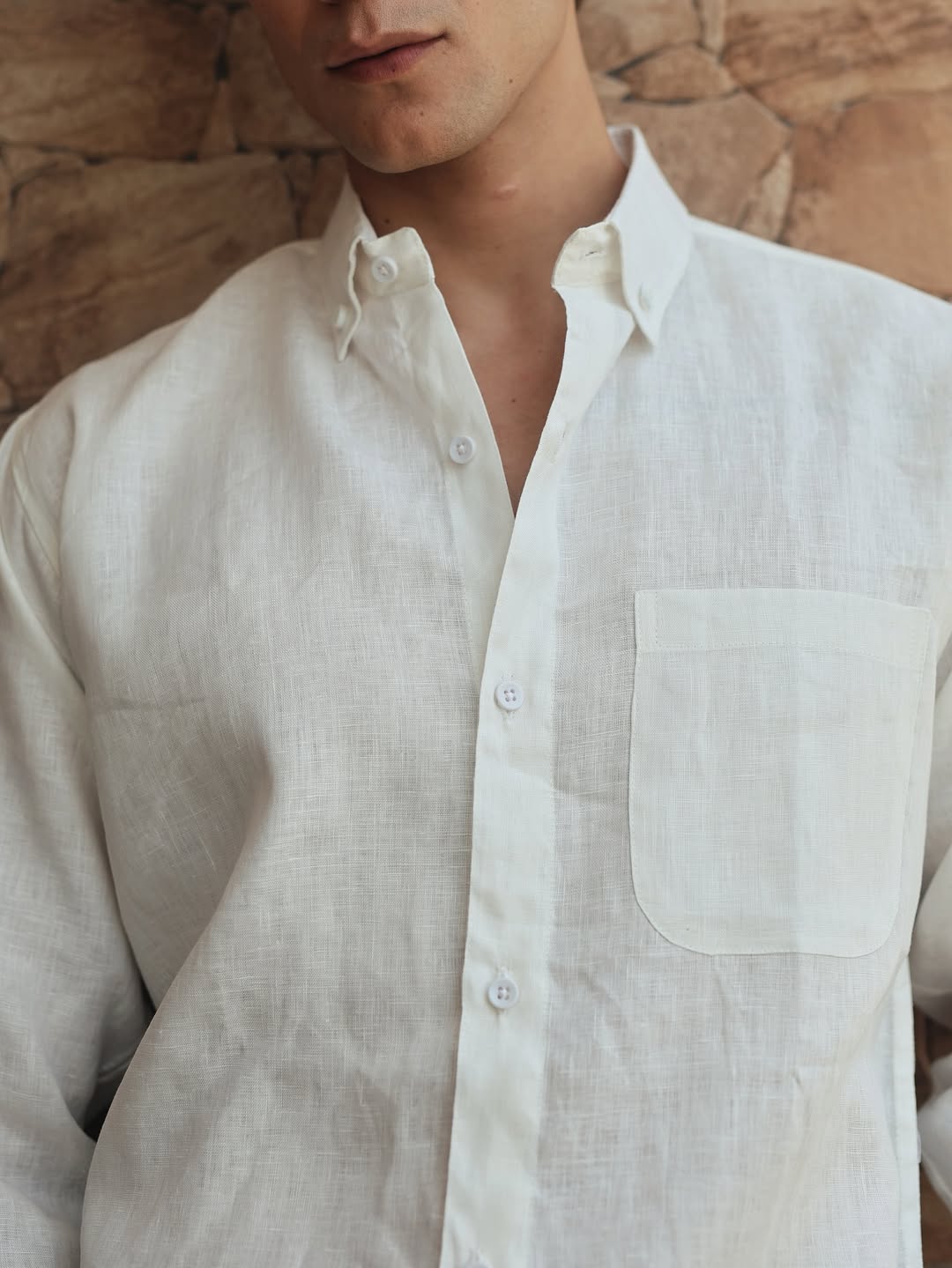 Vegles-Classic White cotton Linen Casual Shirt