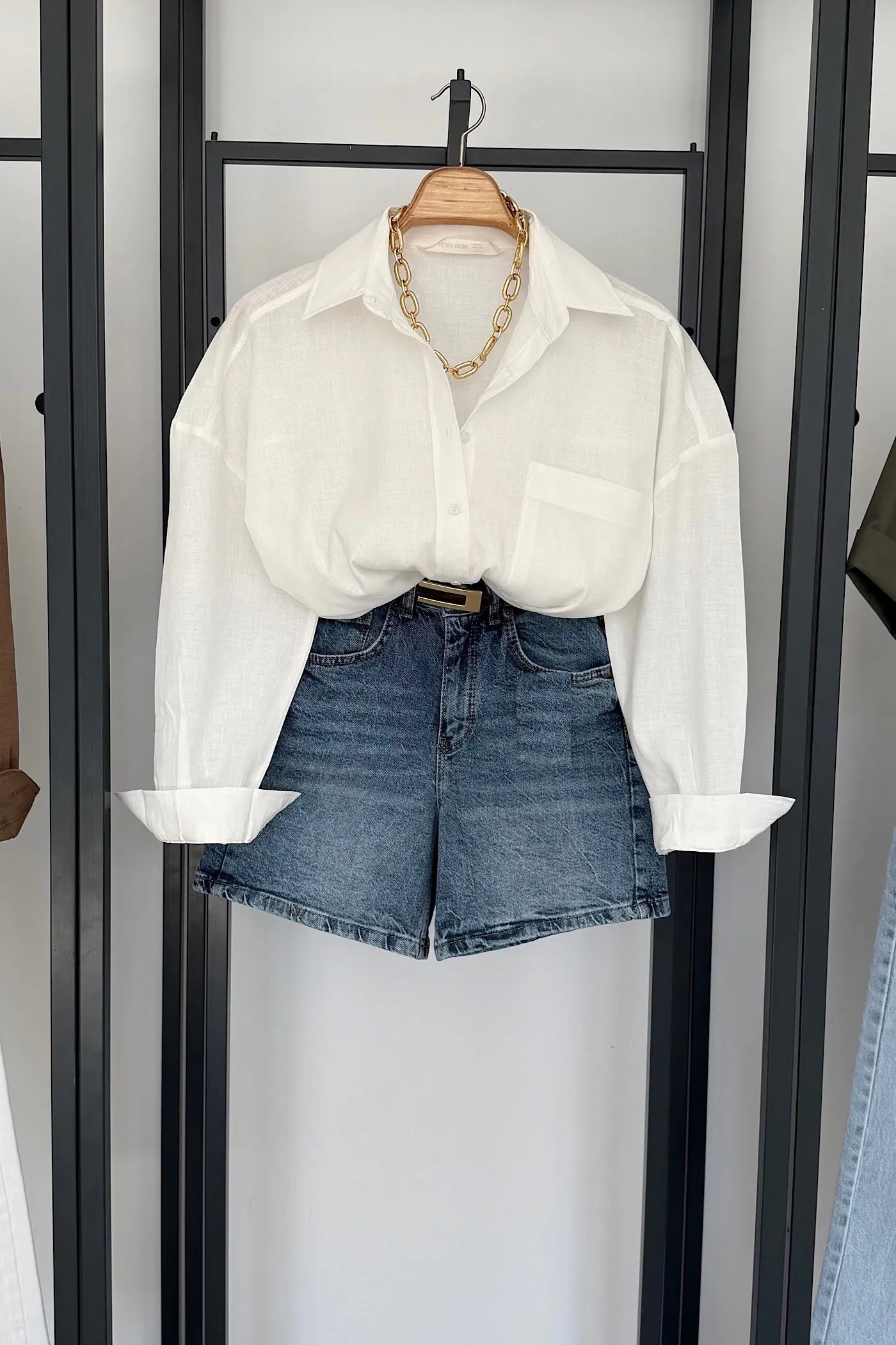 Vegles Linen Over-Size Shirt -Off-White