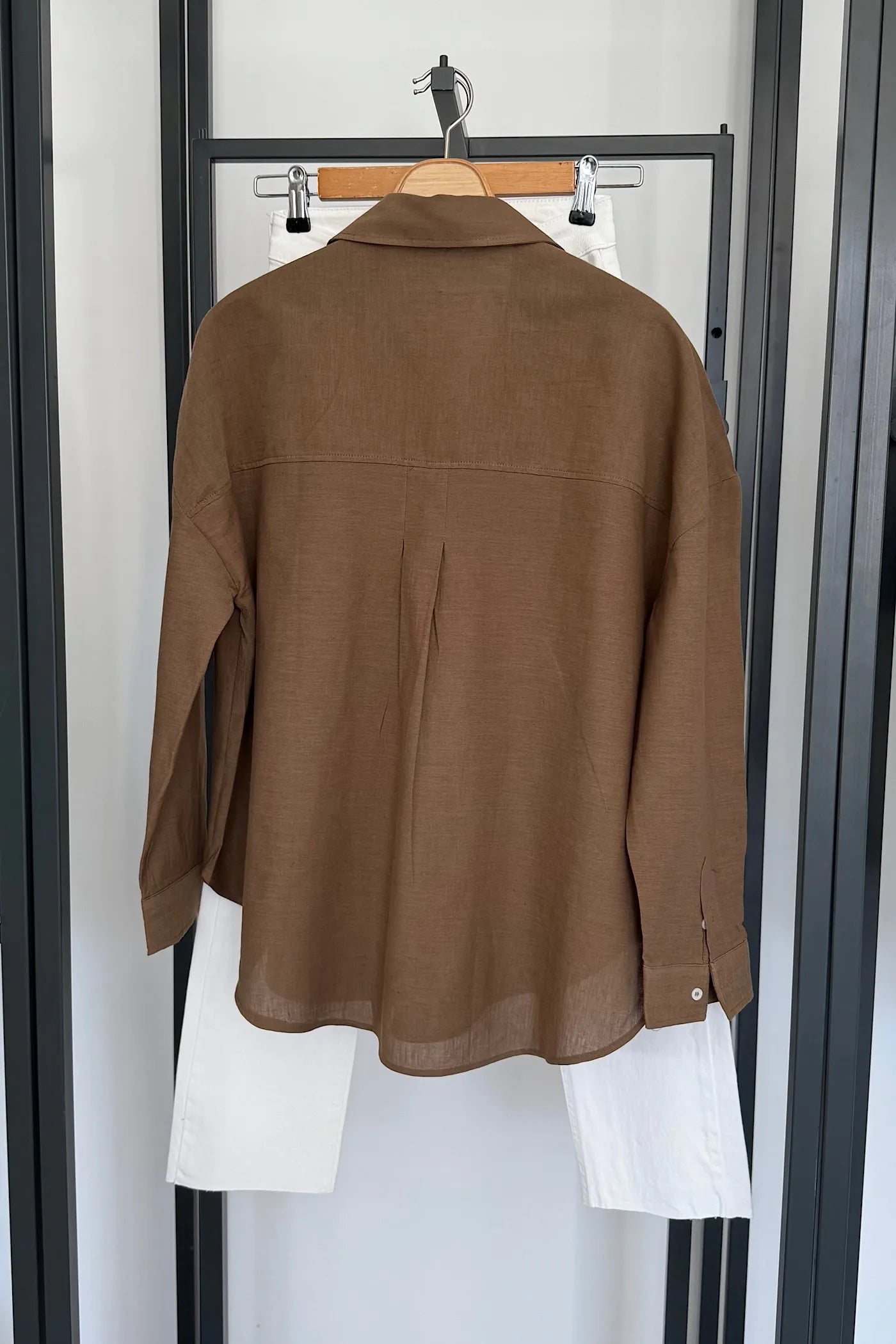 Vegles Linen Over-Size Shirt - Brown