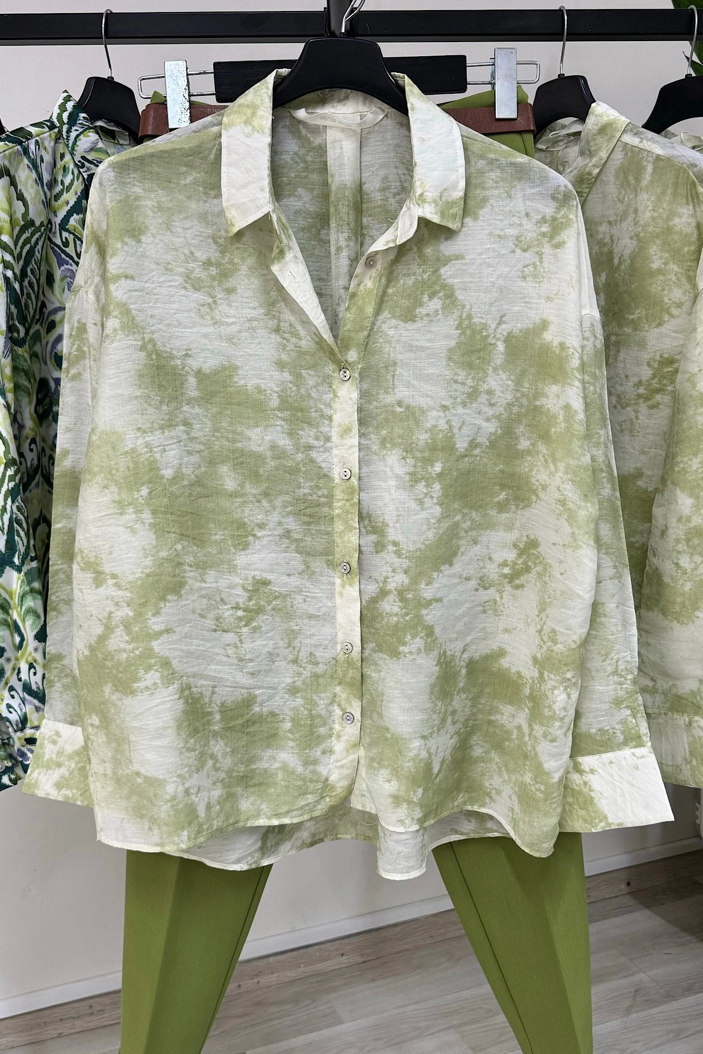 Vegles Green Tie-Dye Over-Size Shirt