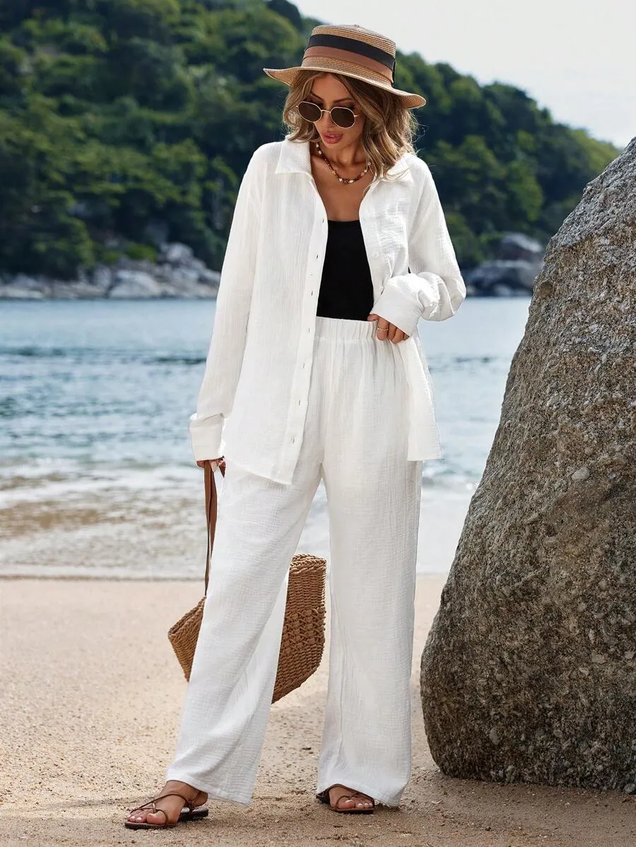 Vegles-Coastal Breeze White-3 piece Co-ord Set