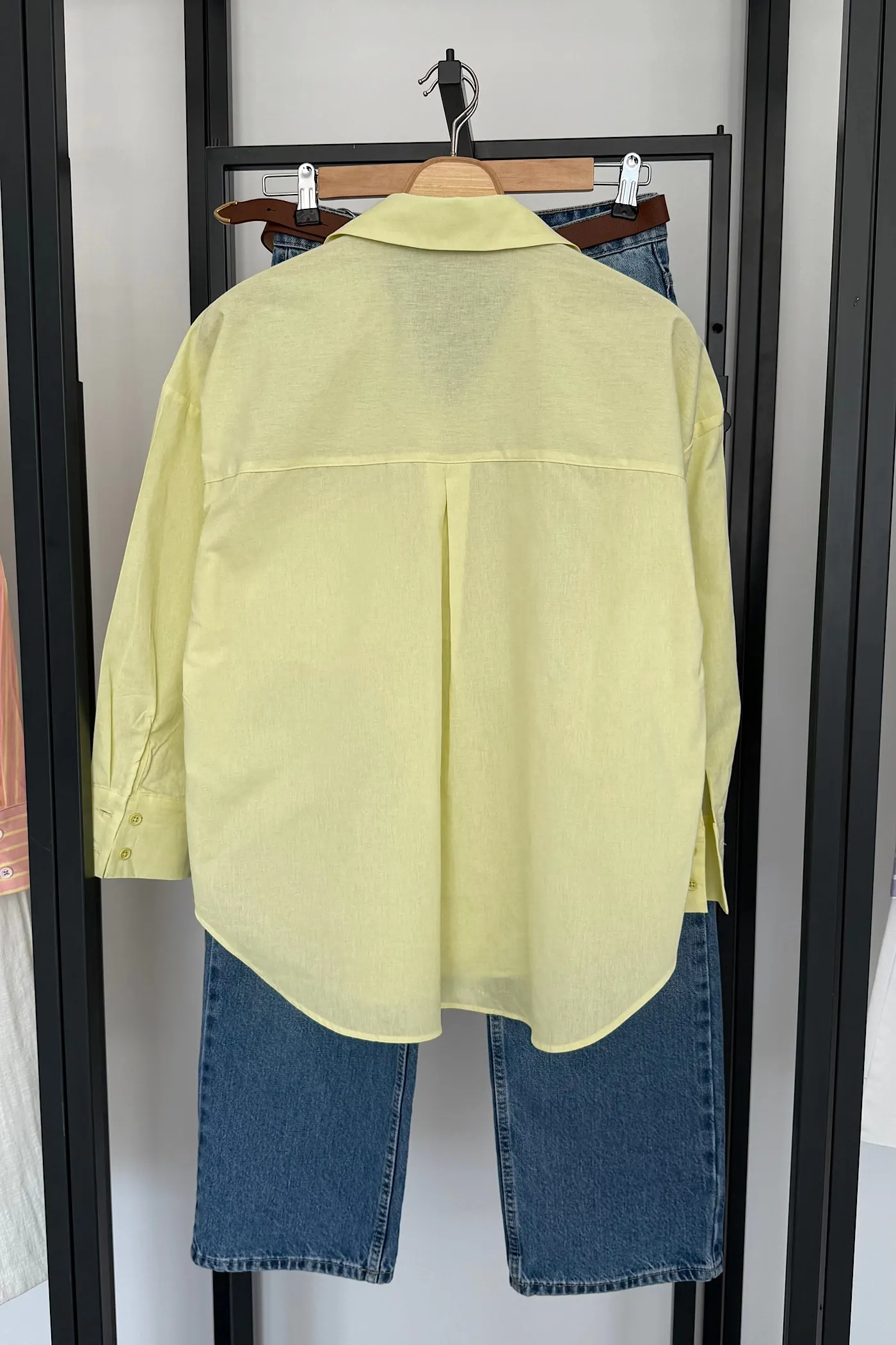 Vegles Lemon Yellow Poplin Over-Size Shirt