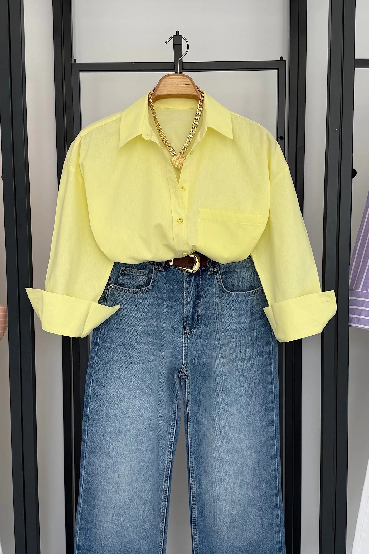 Vegles Lemon Yellow Poplin Shirt