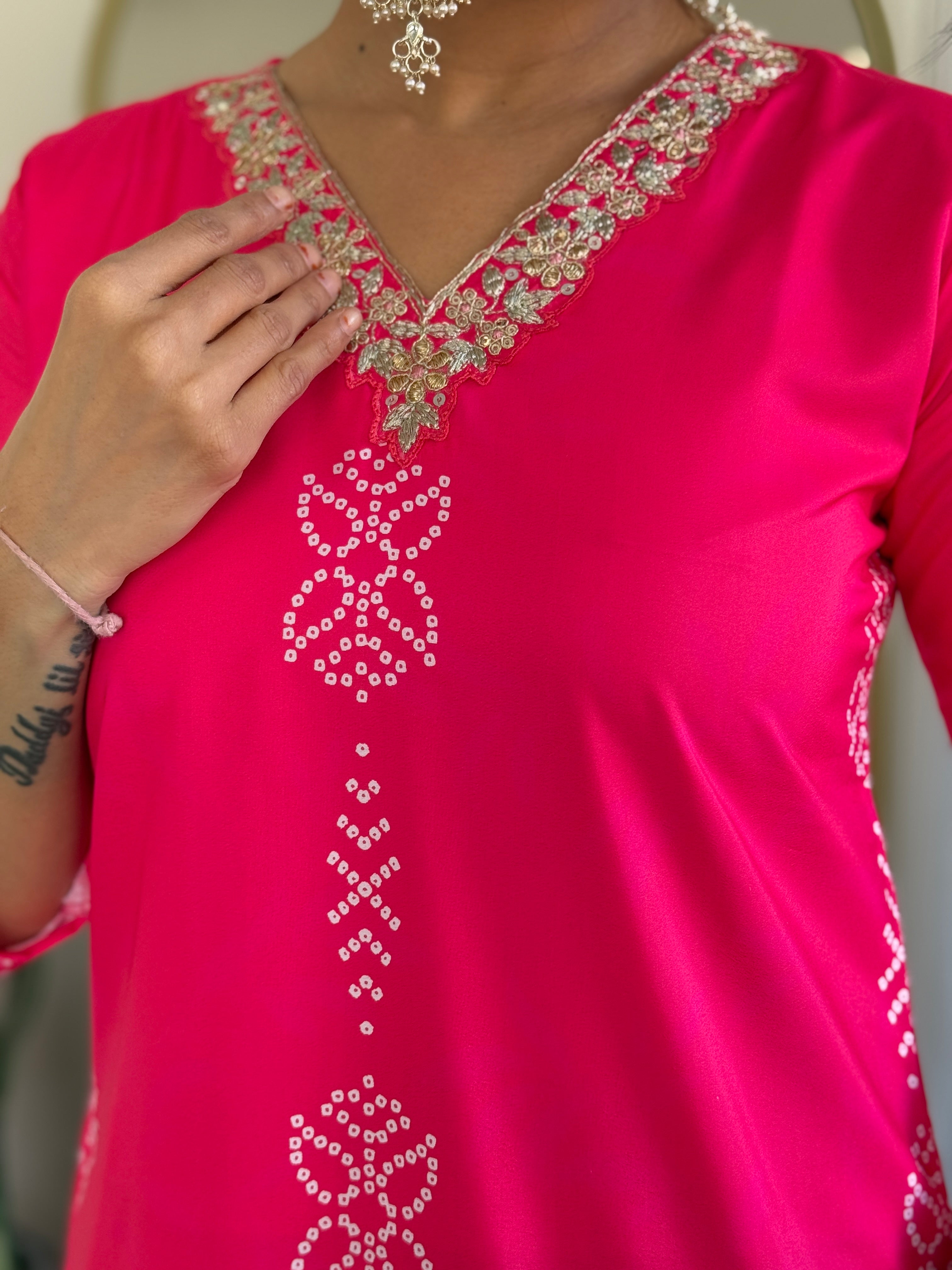 Vegles Embroidery Work Kurti and Pant Set