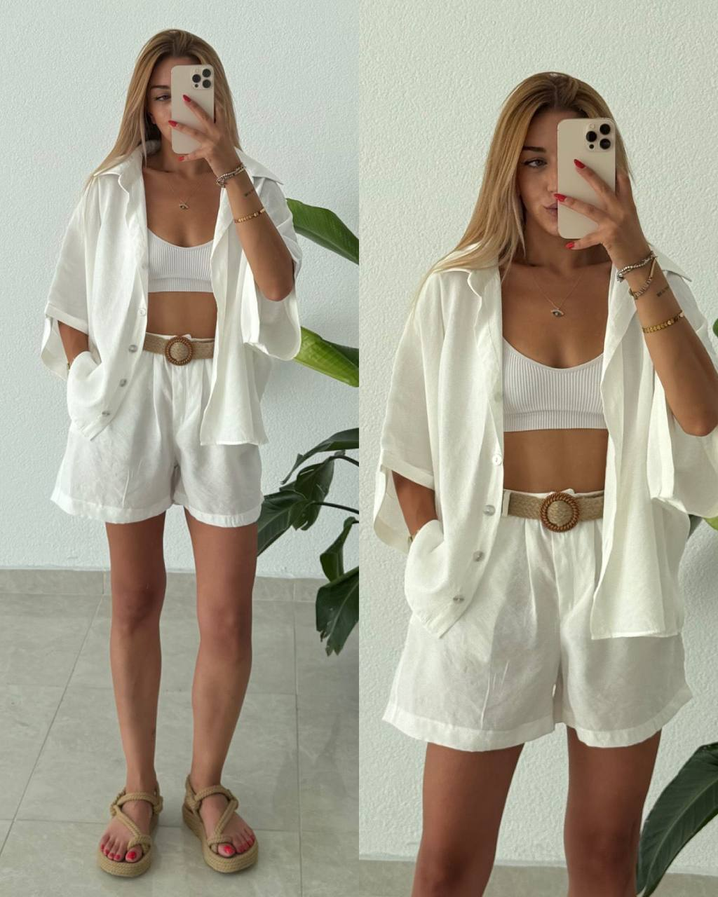 Vegles-Women’s  Co-ord Set (Shirt & Shorts) – Casual Chic Two-Piece Outfit