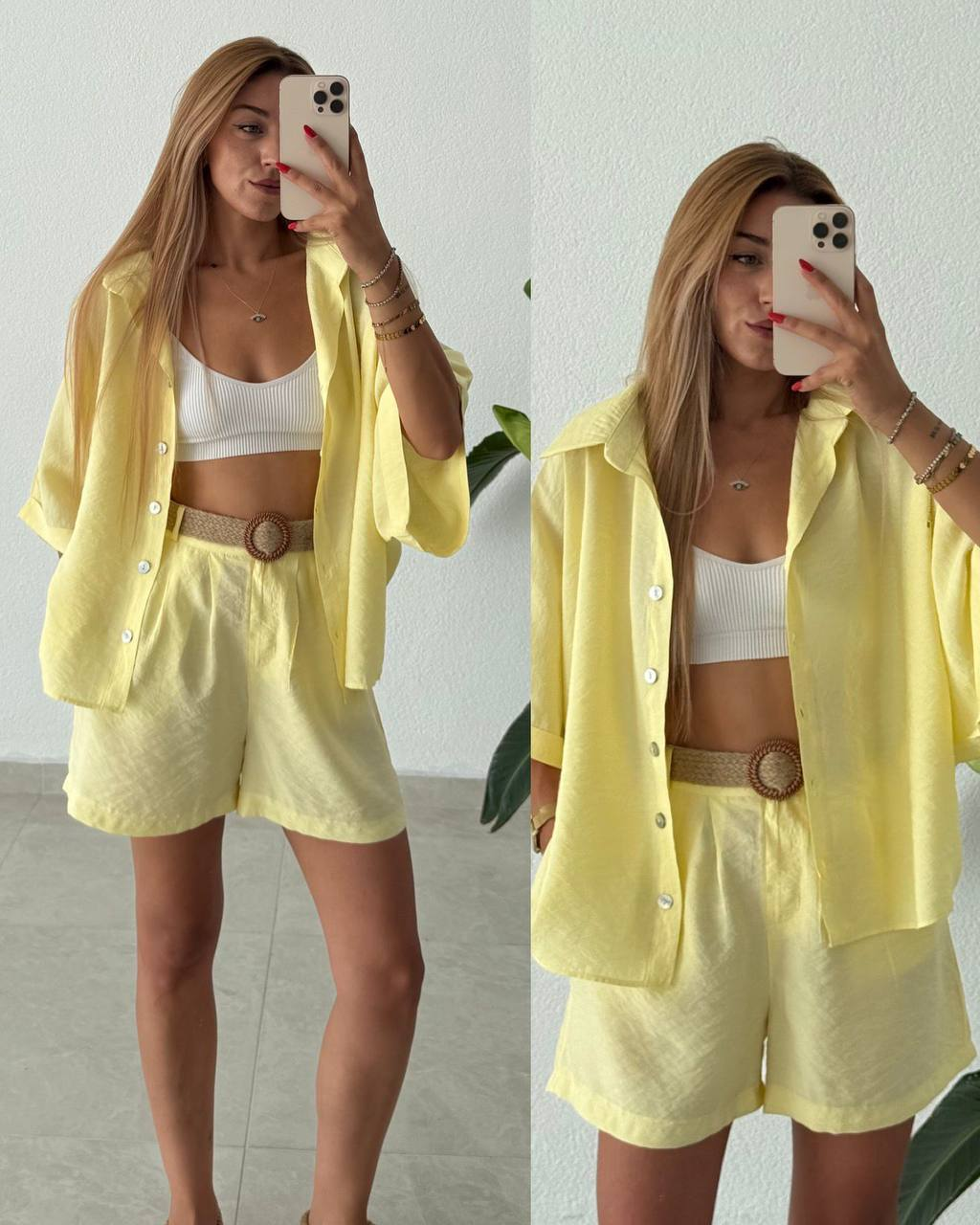 Vegles-Women’s  Co-ord Set (Shirt & Shorts) – Casual Chic Two-Piece Outfit