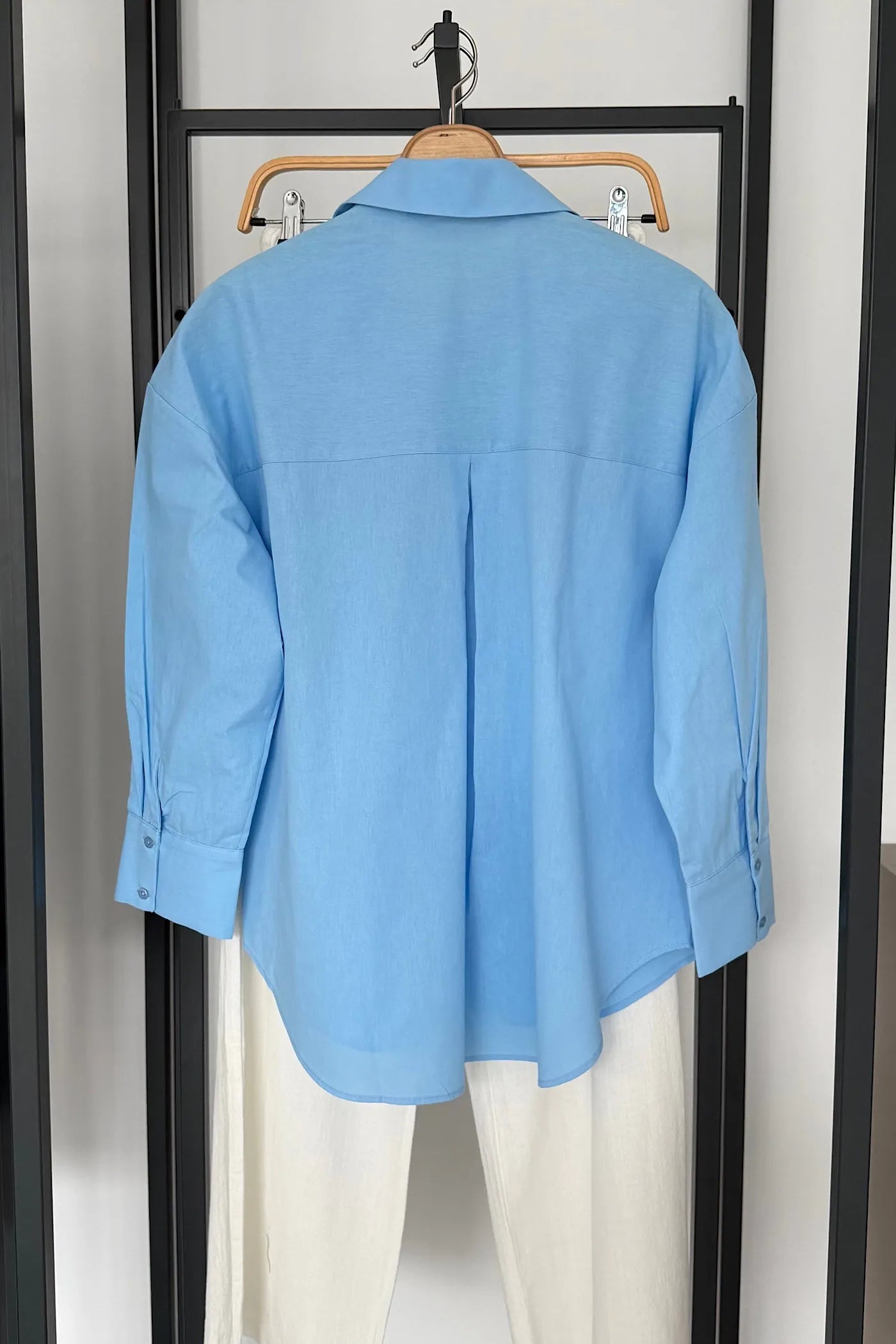 Vegles Regular Fit Light Blue Poplin Over-Size Shirt