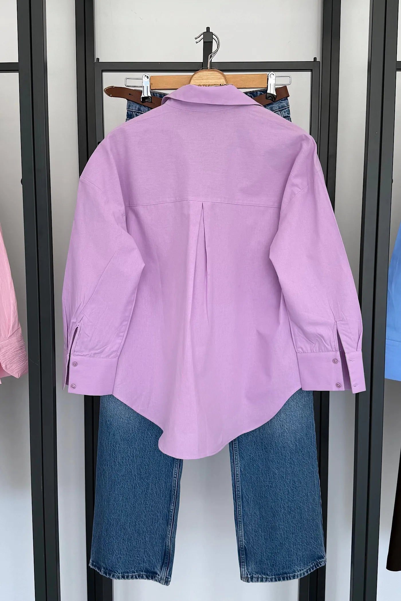 Vegles-Lilac Regular Fit Cotton Poplin Shirt for Women