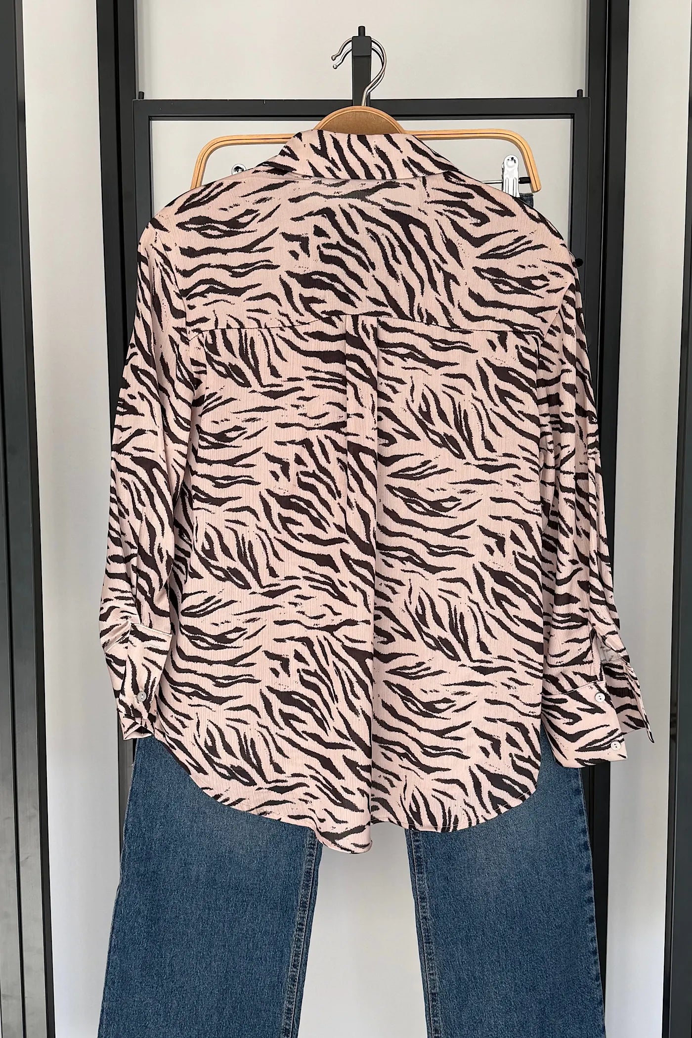 Vegles Zebra Print Button-Up Shirt